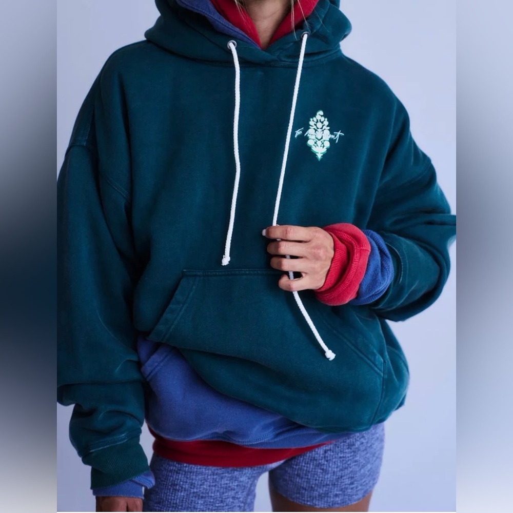 Free People FP Movement Final Call Hoodie Evergreen Combo Small NWT